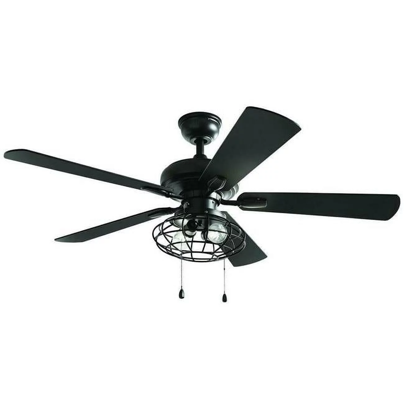 Home Decorators Collection Ellard 52 in. LED Indoor Matte Black Ceiling Fan with Light