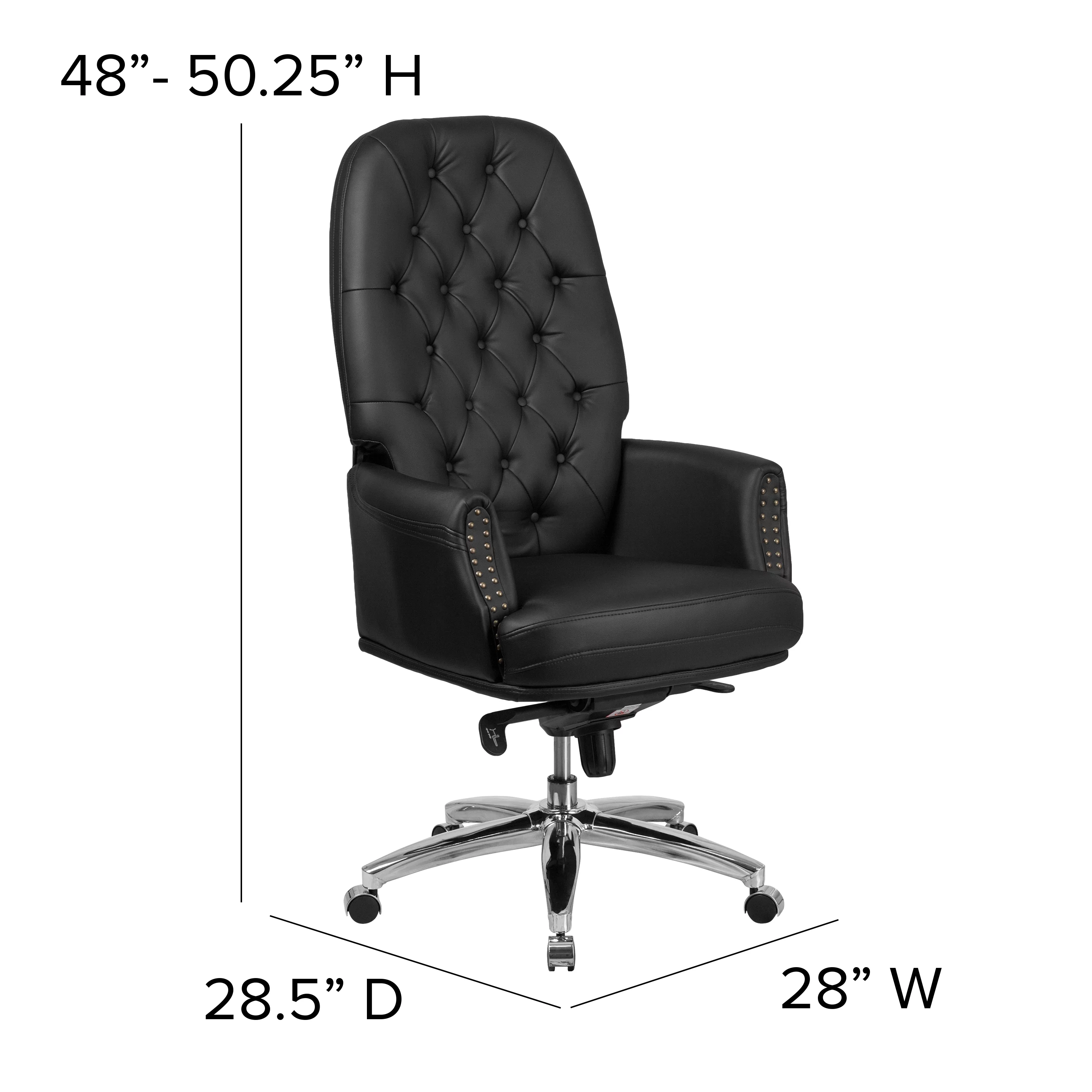 Emma + Oliver High Back Traditional Black LeatherSoft Multifunction Ergonomic Office Chair