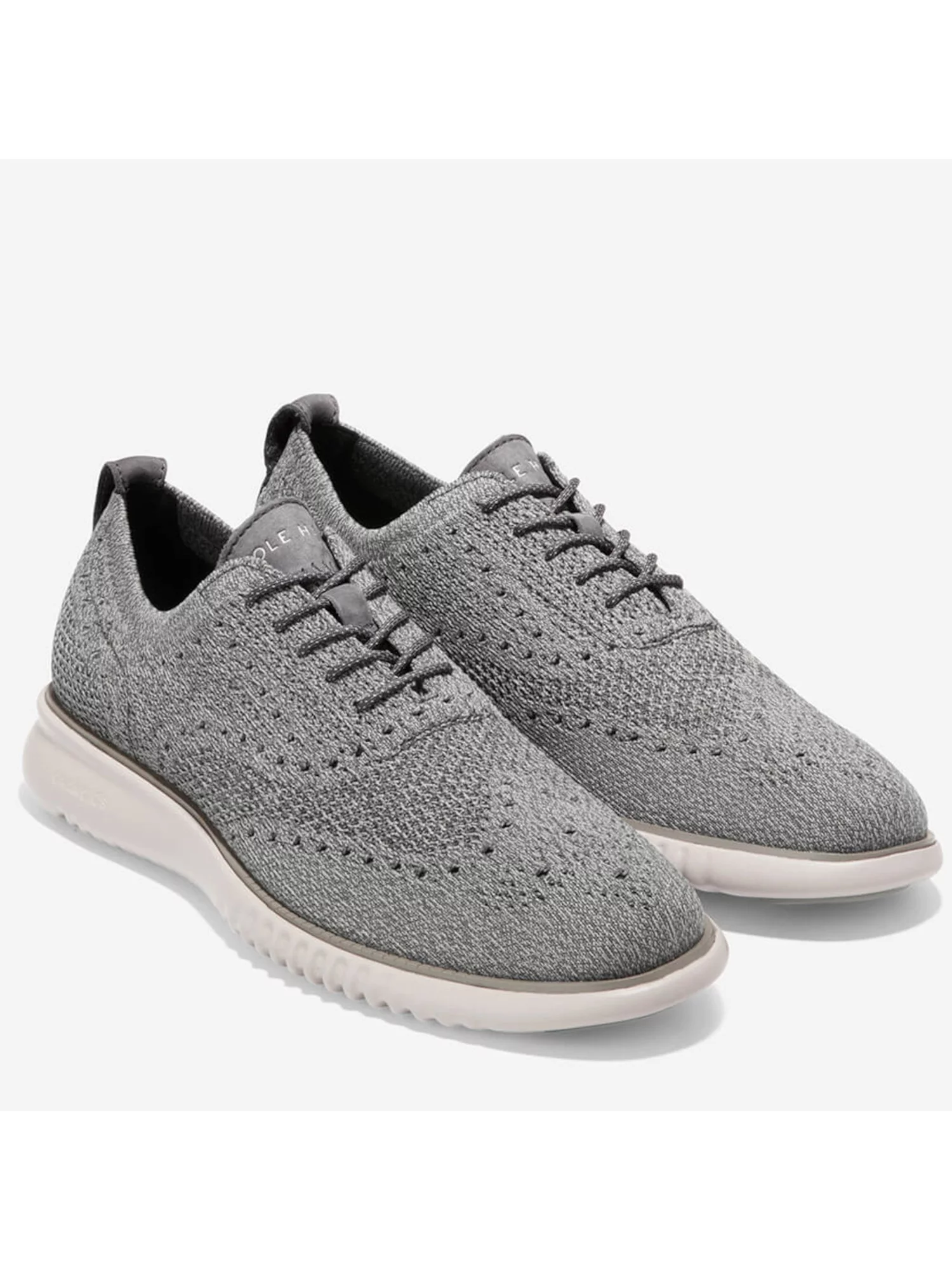 COLE HAAN Mens Shadow Gray Twisted Knit Sneaker Inspired Padded Lightweight 2.zer?grand Stitchlite Round Toe Lace-Up Oxford Shoes 10.5 M