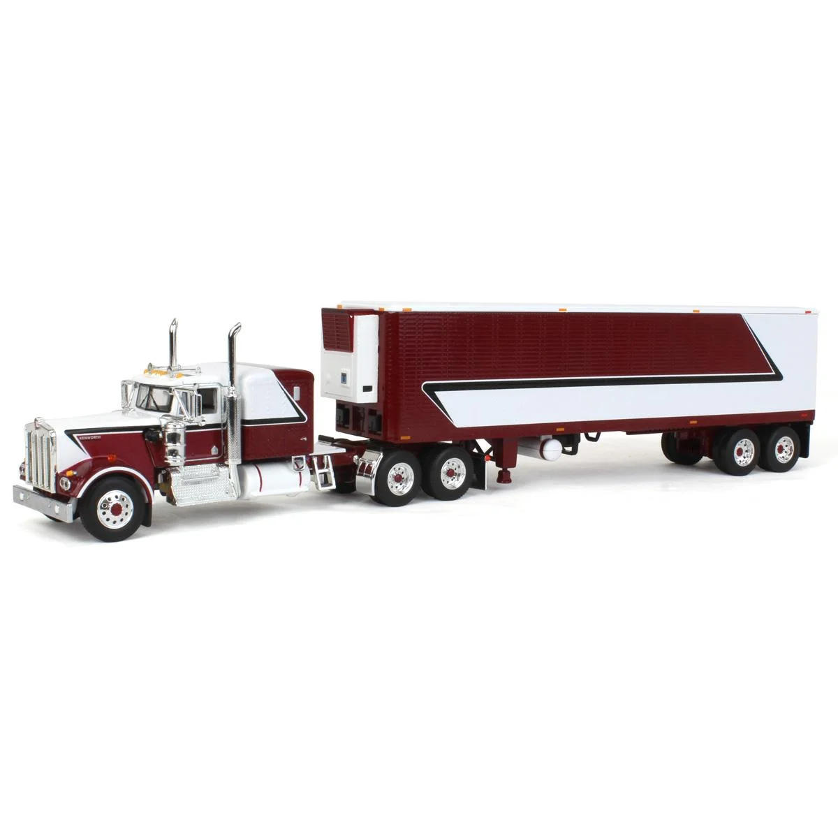 First Gear DCP 1/64 Legendary Red & White Kenworth W900A w/ 40ft Vintage Reefer Trailer 60-1687