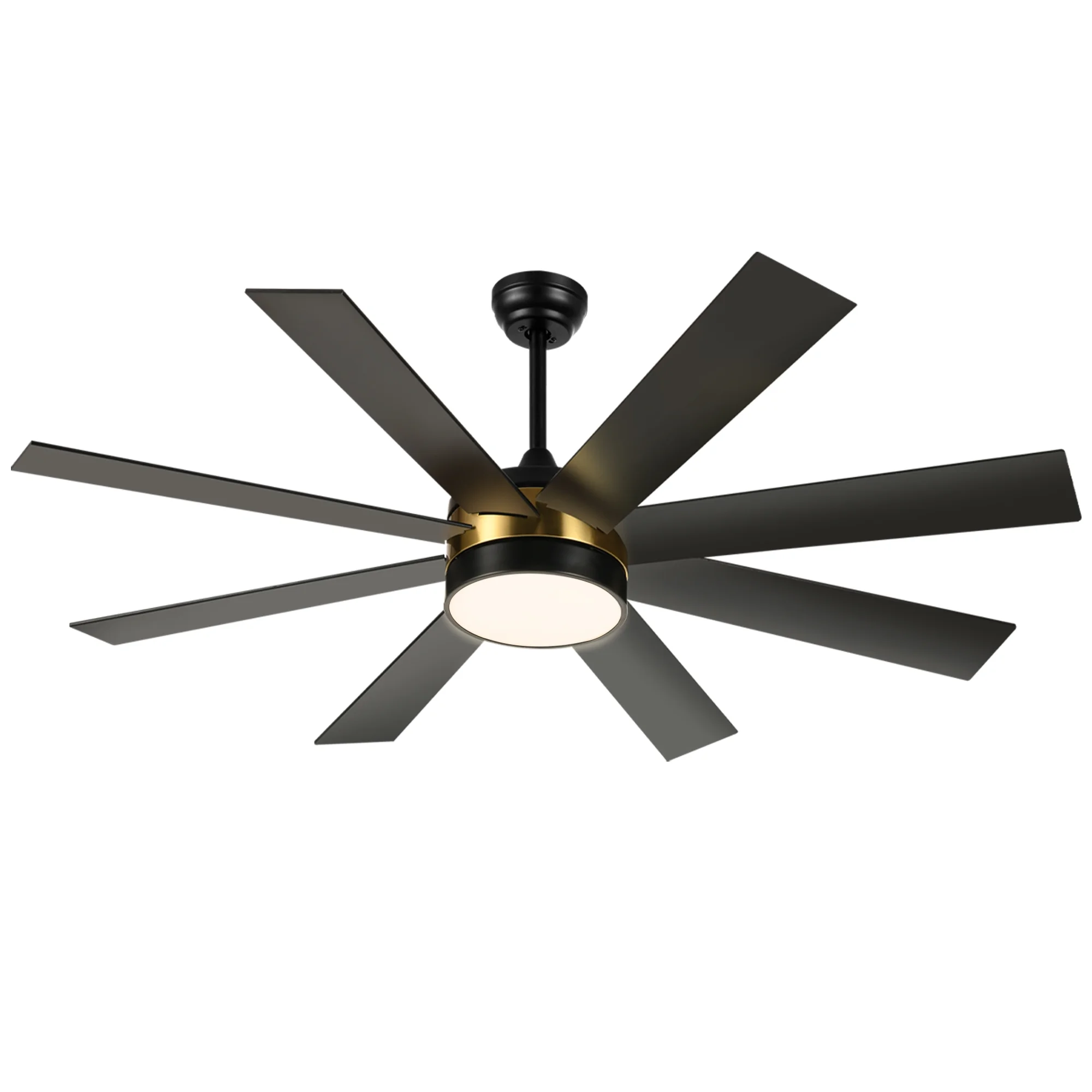 Dextrus Black 60in Ceiling Fan with Light and Remote, Modern Light Fan for Outdoor Indoor - Black & Gold