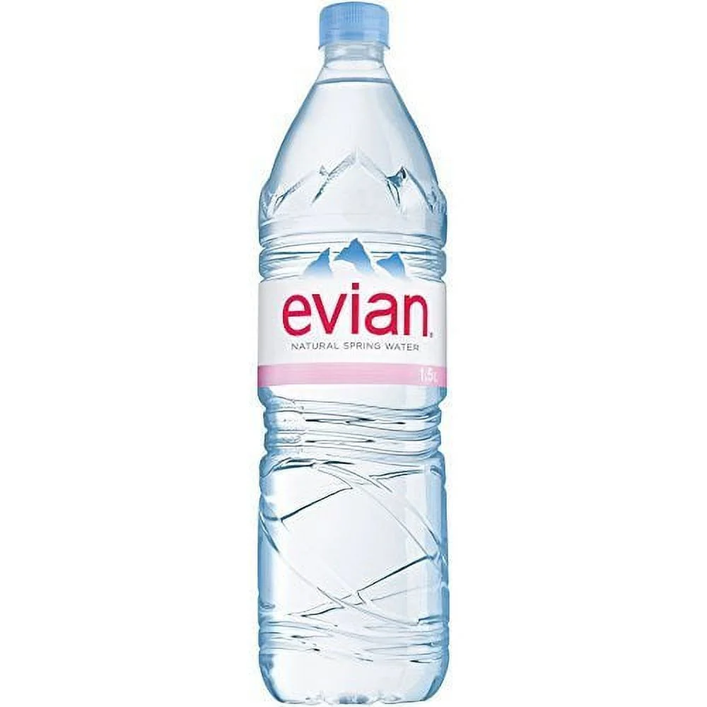 evian Natural Spring Water 1.5 Liter / 50.7 oz Bottles - Pack of 12