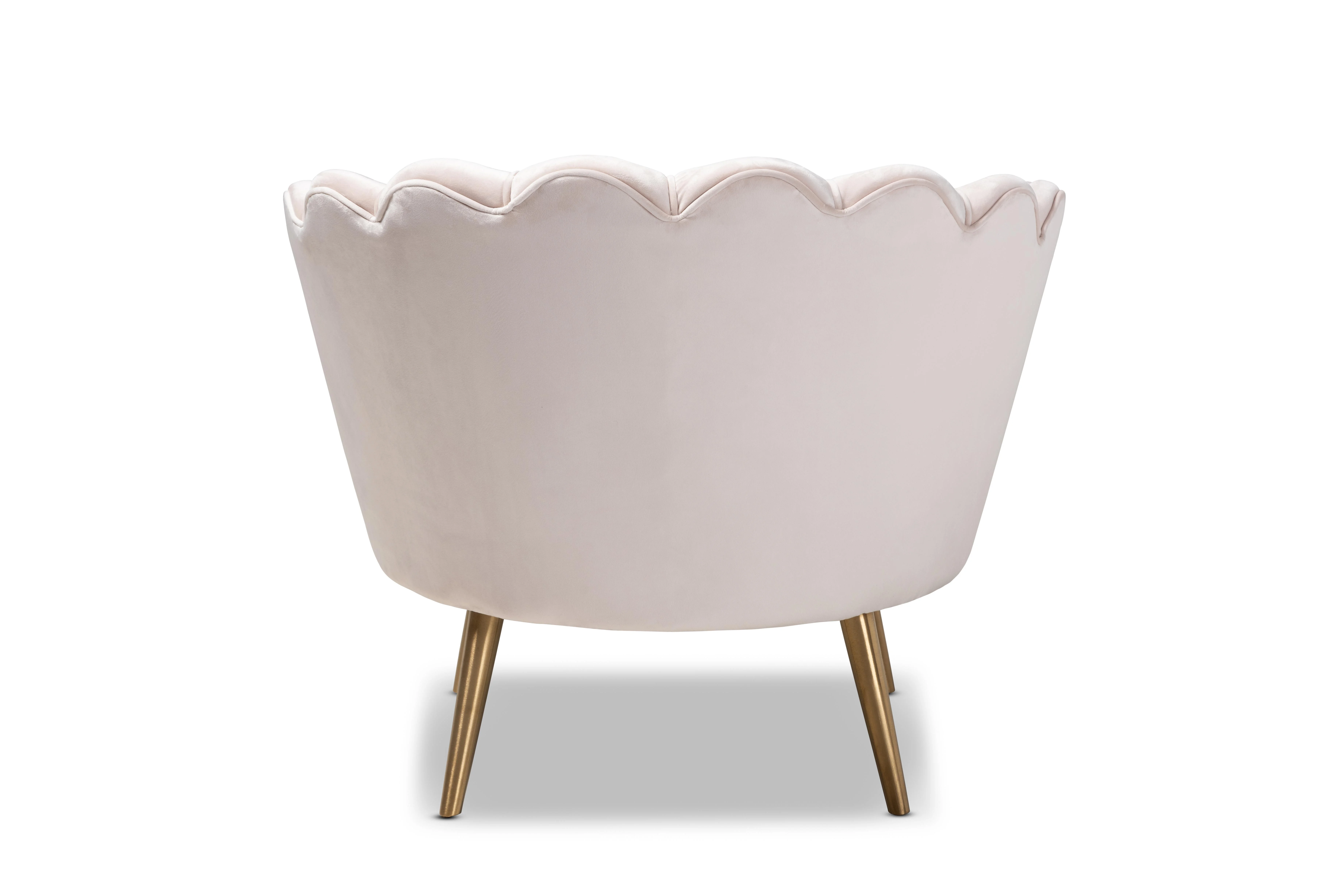 Baxton Studio Cosette Club Chair, Light Beige