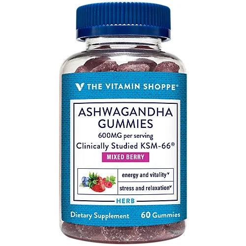Ashwagandha Gummies with KSM-66 for Stress & Relaxation Support ? 600 MG ? Mixed Berry (60 Gummies)