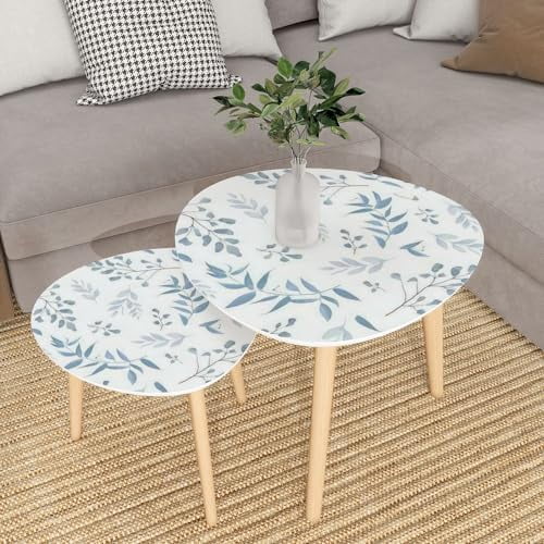 TQJKLFDY Small Coffee Nesting  Gentle Trendy Pattern Small Scale Flower Millefleurs  Style Triangle End  Center   Modern   Room Bedroom Balcony
