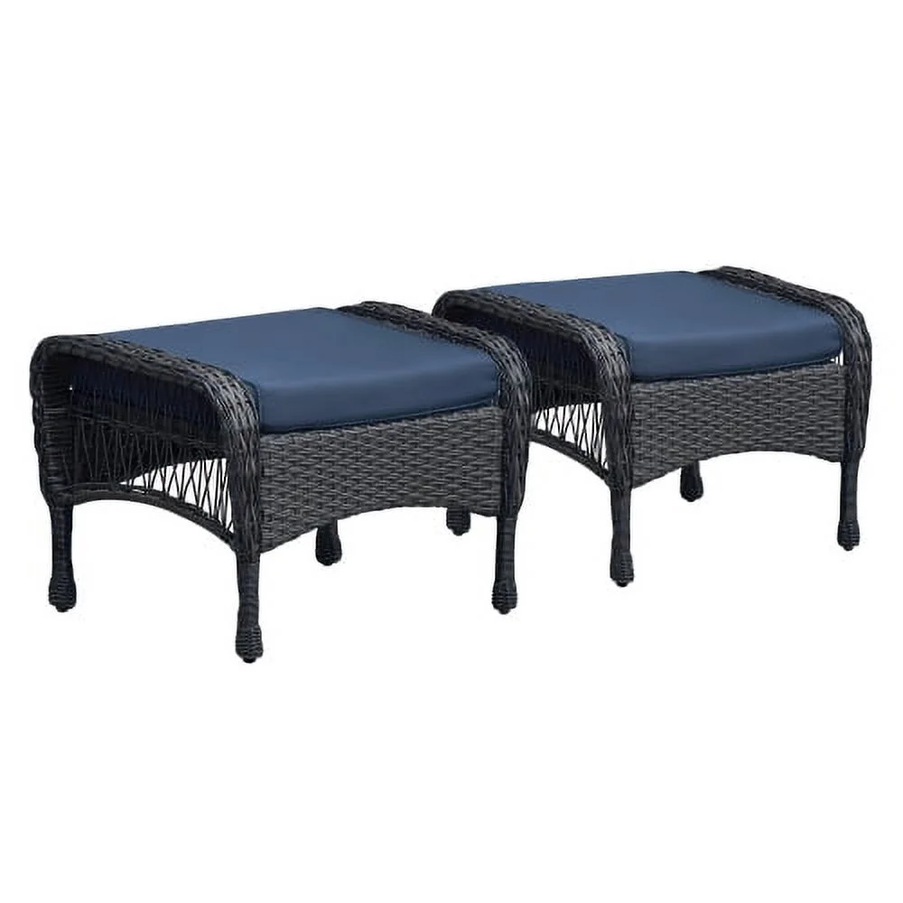 DremFaryoyo 2 Pcs Outdoor Ottomans Rattan
