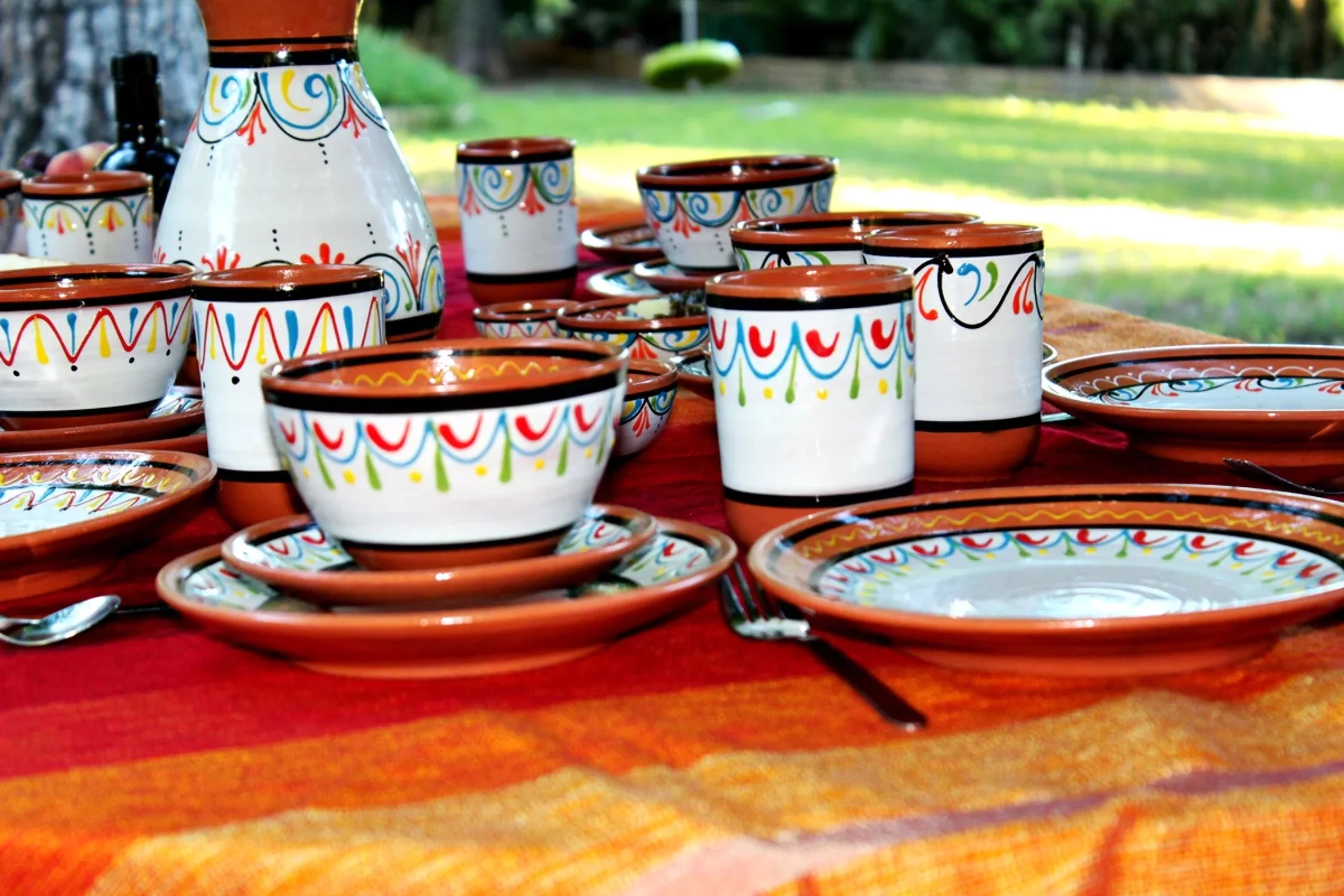 Terracotta White, 2 Quart Pitcher - Hand Painted From Spain