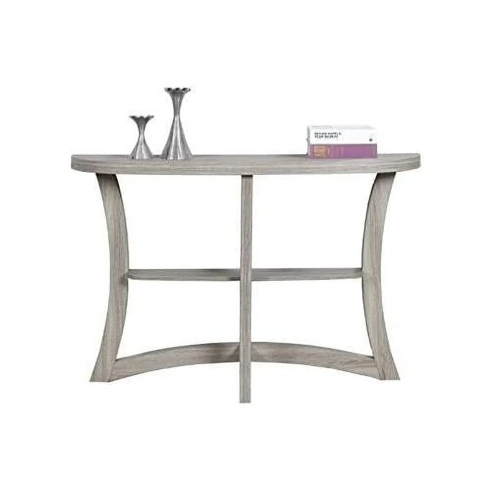 Half Moon Hall Wooden Console Accent Table In Cappuccino Brown