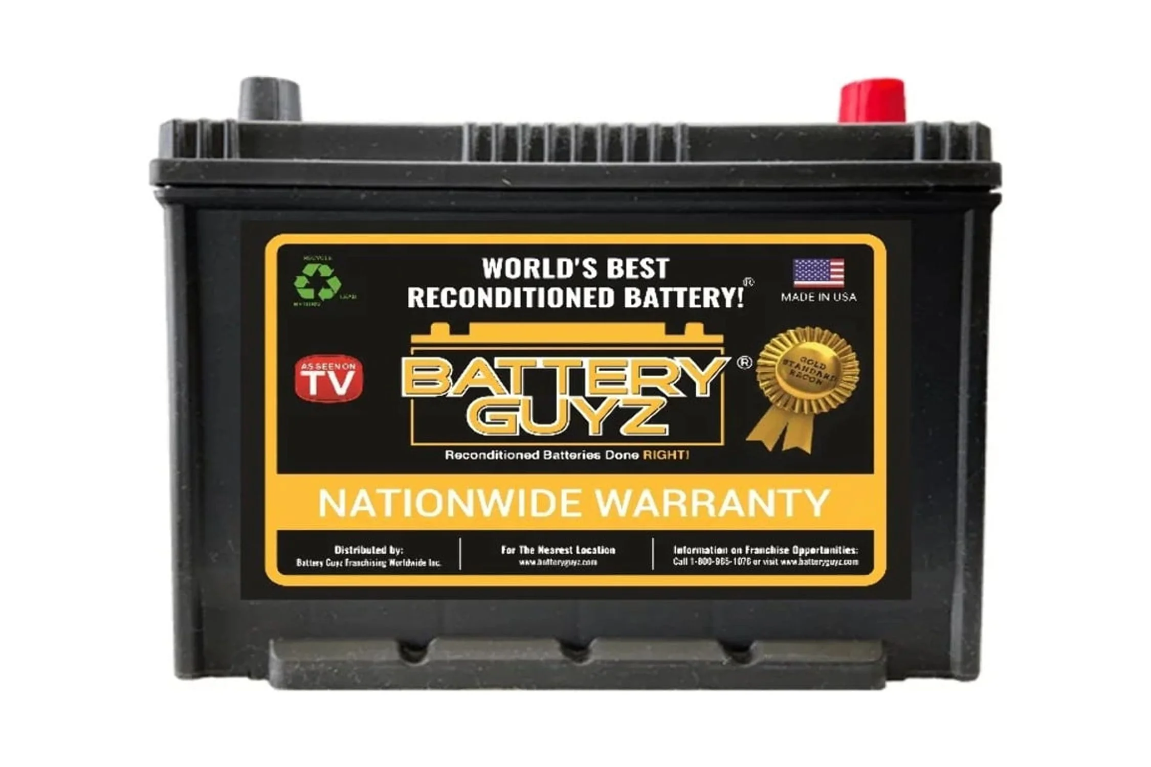Battery Guyz Reconditioned Lead Acid Automotive Battery, Group Size 124R, 12 Volt, 700 CCA