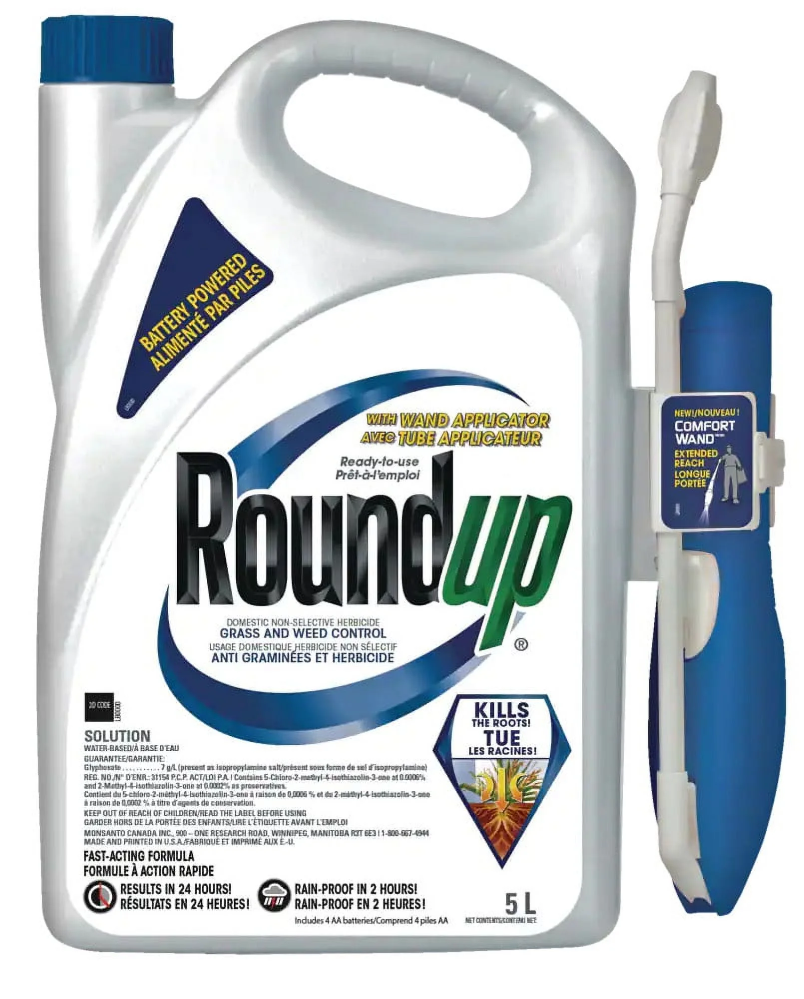 RoundUp Ready-to-Use Herbicide Weed Killer Battery Powered Sprayer, 5-L