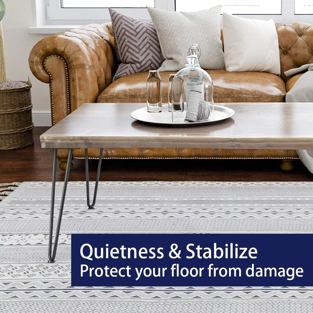 BiJun 16 Inch Hairpin Furniture Legs, Metal Home DIY Projects for Bedside Tables, Coffee Tables, Desks and More with Rubber Floor Protector Black 4 Pieces