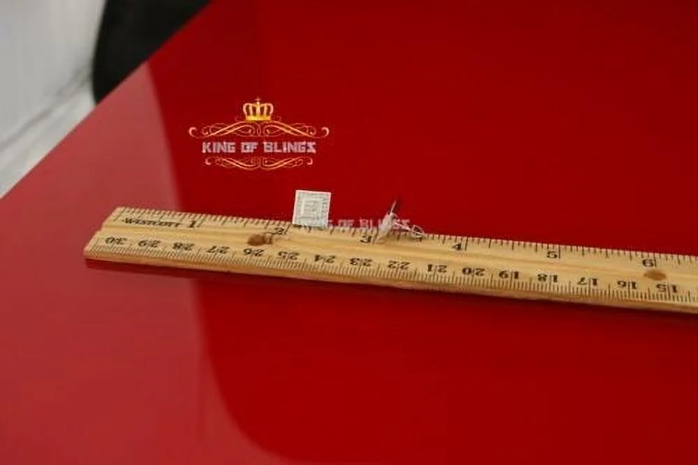 King of Bling's White Sterling Silver 0.66ct Cubic Zirconia Hip Hop Square Stud Women's Earrings