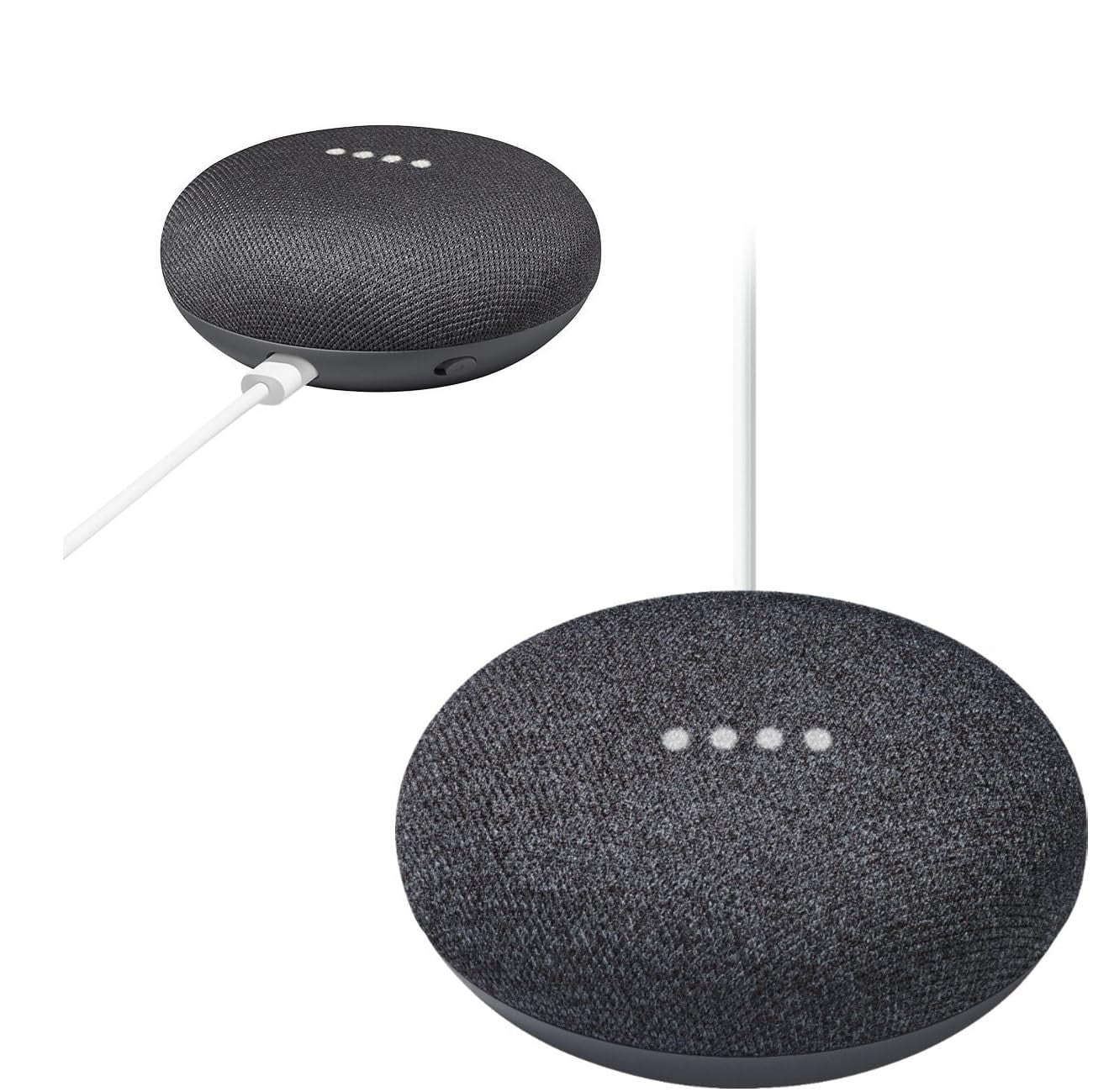 Google Nest Mini 1st Generation Bluetooth Speaker (International Version) with US Power Adapter - Charcoal