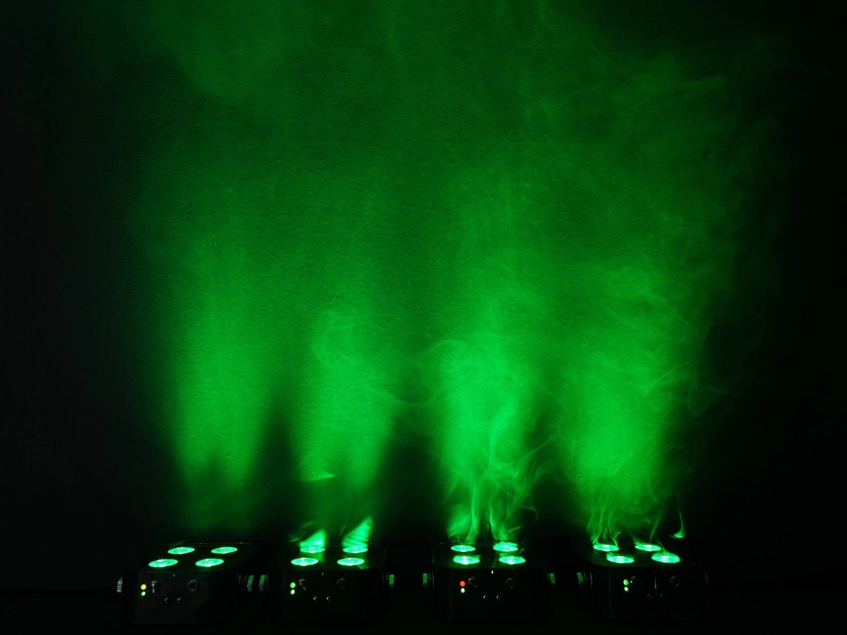 (3) Rockville MINI RF4 RGBWA+UV DMX DJ/Party LED Wash Lights+4-Ch. RF Par Remote