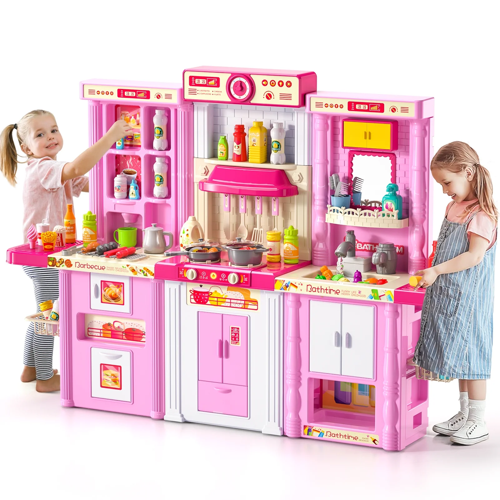 Play Kitchen Toys Kitchen Playset Includes for Prentend Play, Play House Toys for 3-8 Years Old Girls as Holiday Gifts