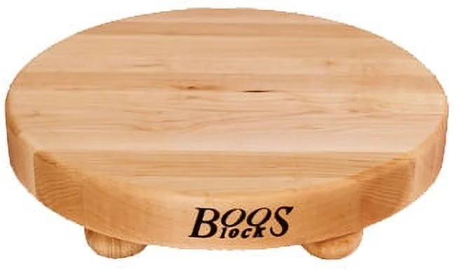 John Boos B12R-3 12 Round Maple Cutting Board With Legs
