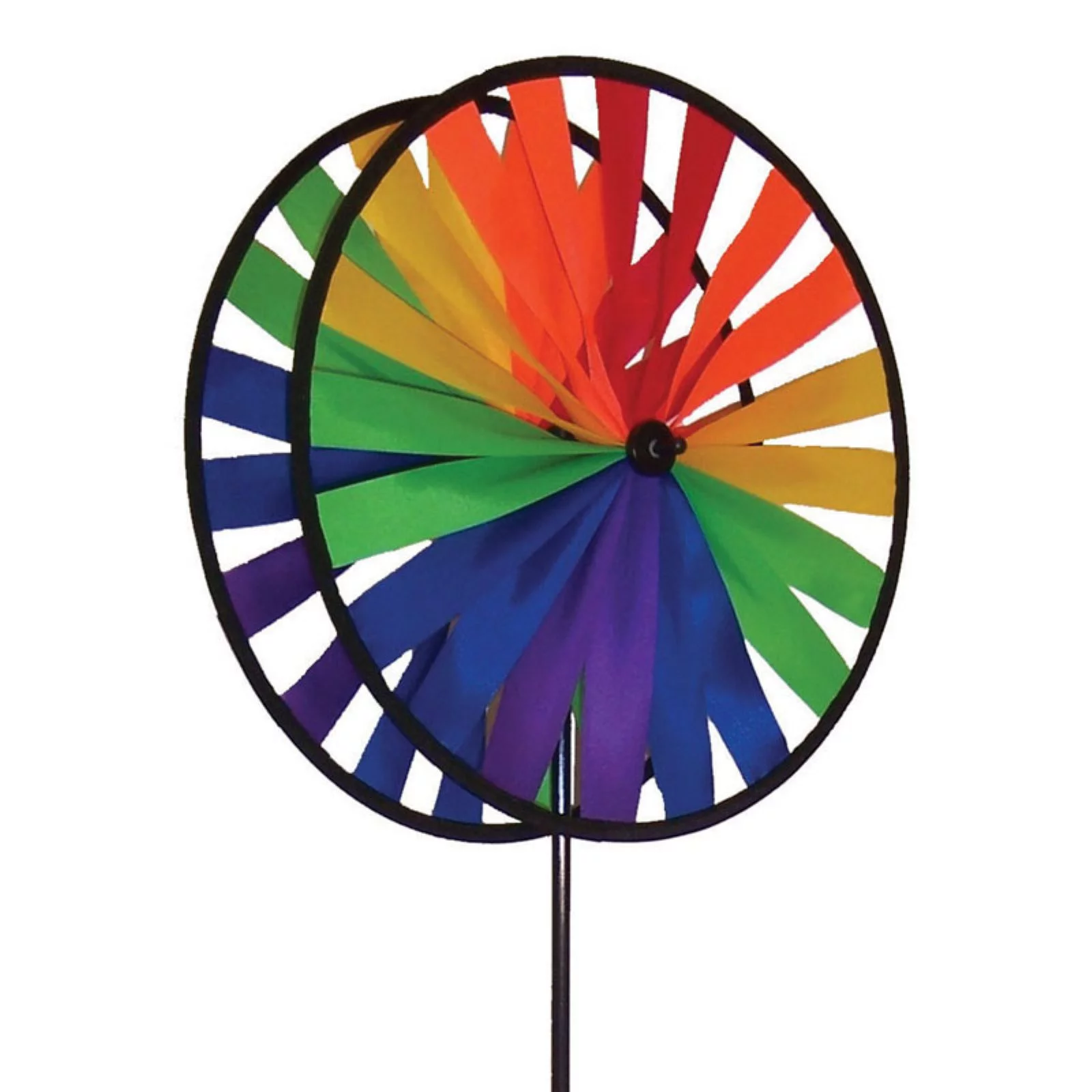 In the Breeze 2855 — Rainbow Duo Wheels — Colorful Rainbow Wind Spinning Wheels