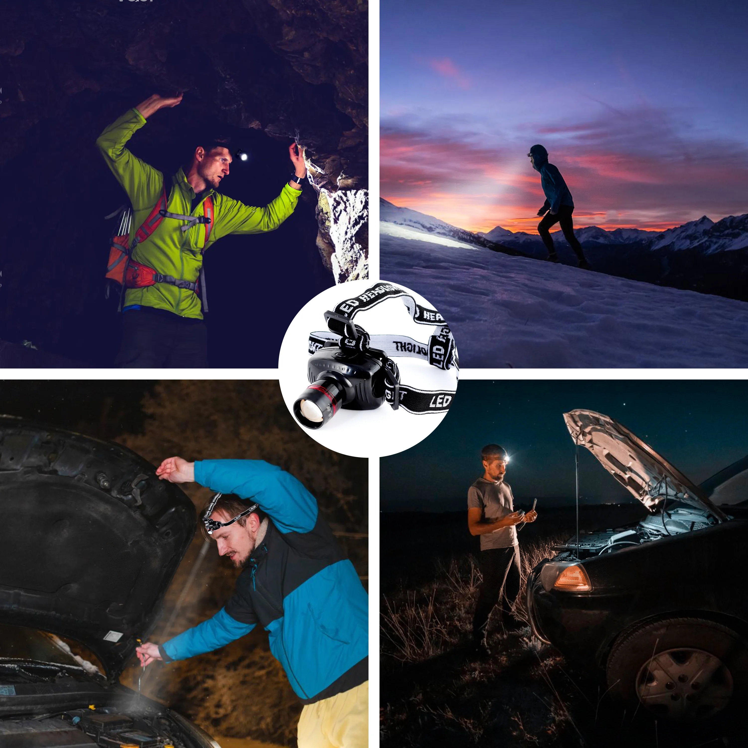 YILAIRIOU Car Roadside Emergency Kit, with Jumper Cables Automotive Kit,Car Safety Roadside Assistance Kit Headlamp,Tow Straps,Screwdrivers, Rainwear, Gloves.Red