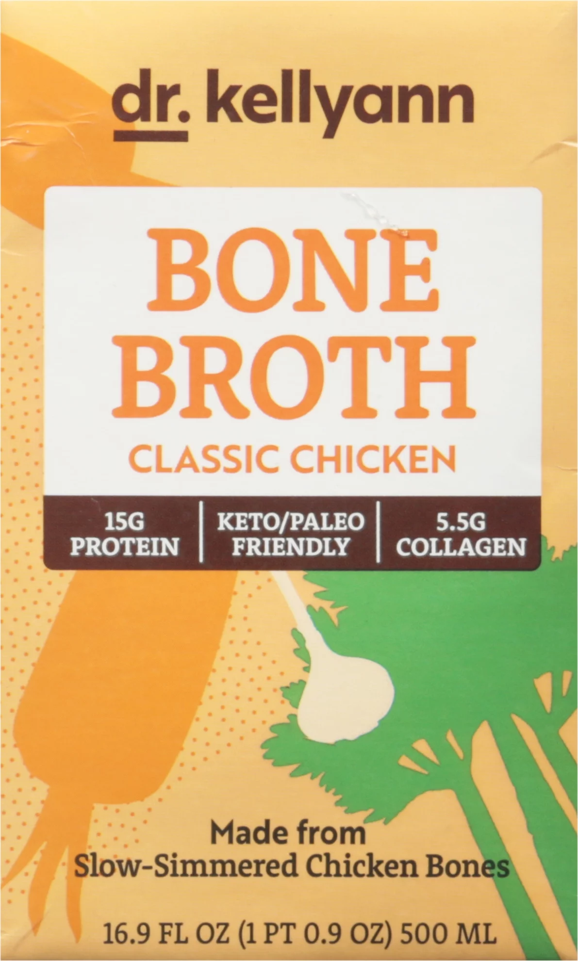 (Price/Case)Dr. Kellyann - Bone Broth Classic Chicken - Case of 6-16.9 FZ