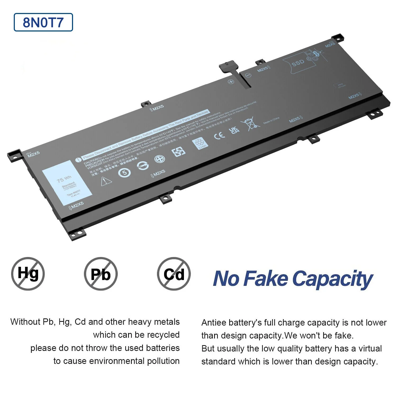 0TMFYT 8N0T7 Laptop Battery For Dell XPS 15 9575 9575 2-in-1 Series P73F FW8KR