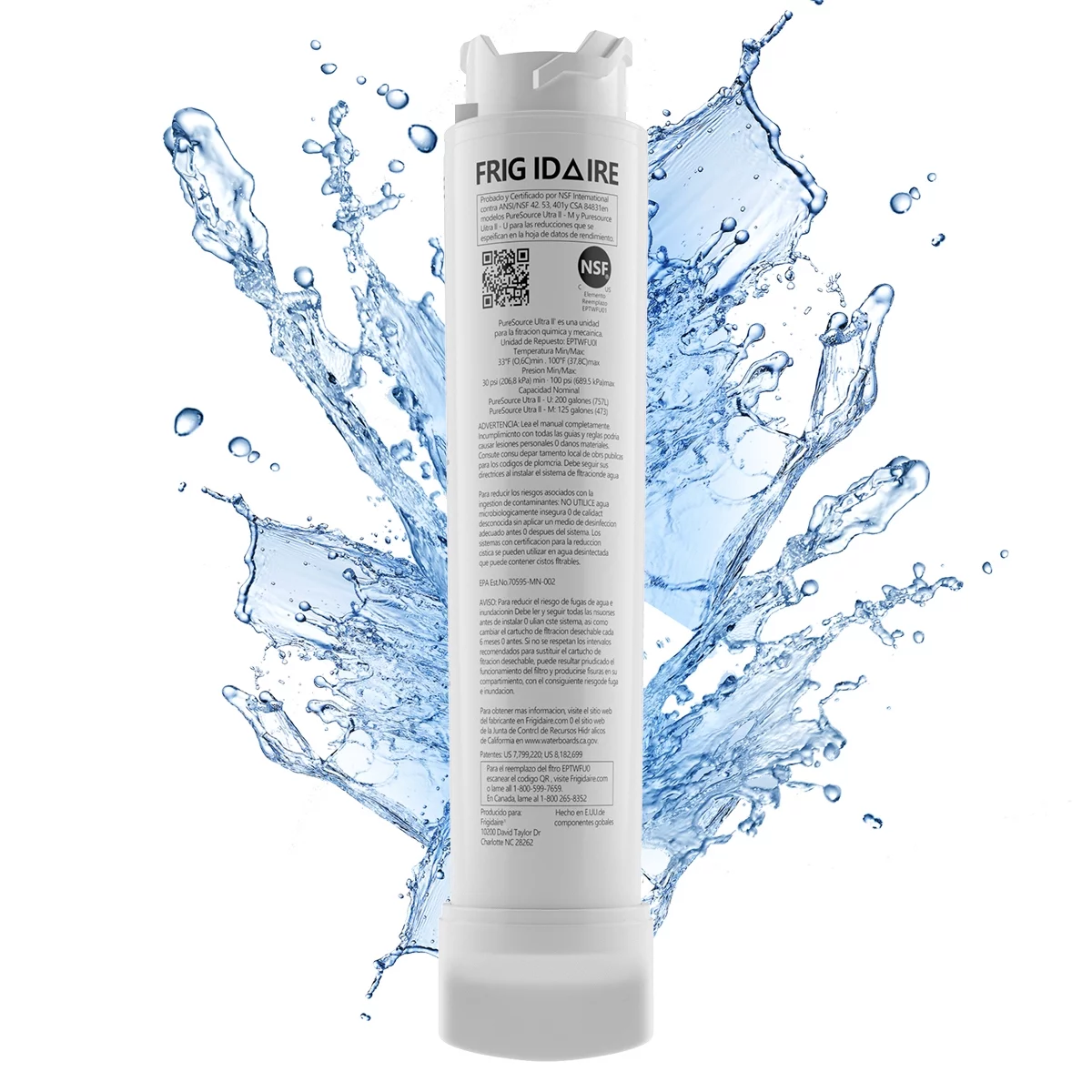 2 PCS Refrigerator Water Filter Replacement for EPTWFUO1, Pure Source Ultra II, Pure Source Ultra 2, EWF02 Refrigerator Water Filter