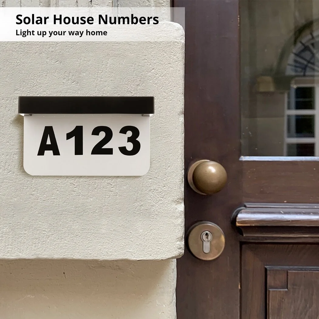 Solar House Number Sign, Waterproof Illuminated Address Plaques Sign for House, Solar Powered LED Address Number Signs for Yard Home Outdoor Street