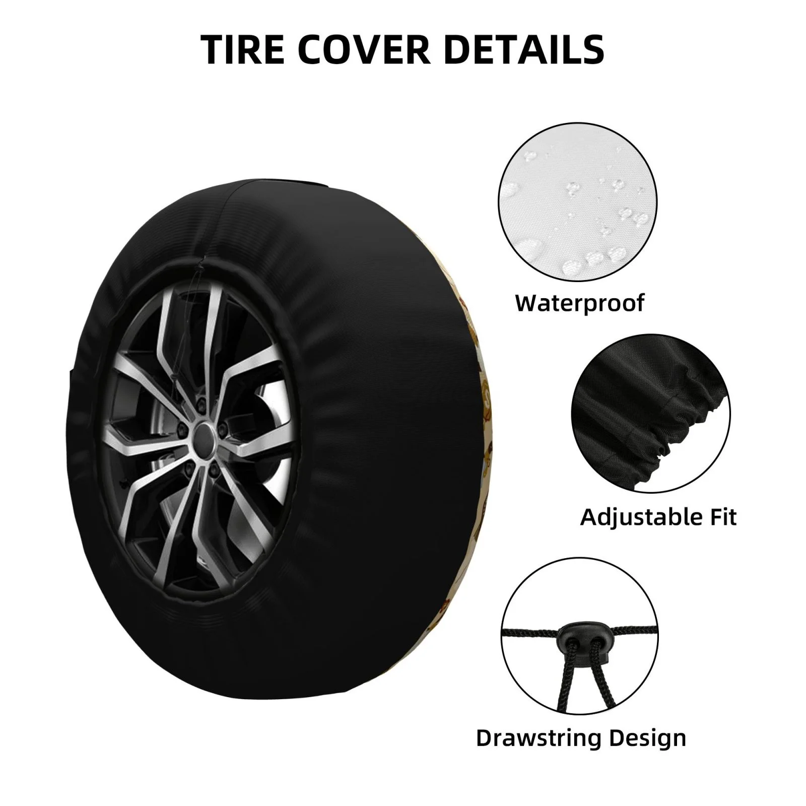 Easygdp Wild West Cowboy Wheel Sun Guard, Spare Tire Cover,Universal Trailer Suv Truck Camper Travel,Easy To Install And Remove -16 Inch