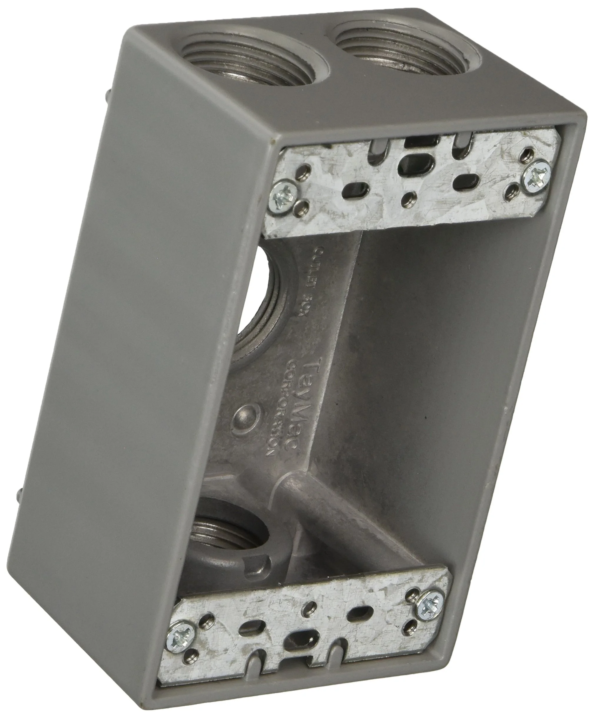 Taymac SB475S Weatherproof Box, 1-Gang, (4) 3/4-Inch Outlets, Gray