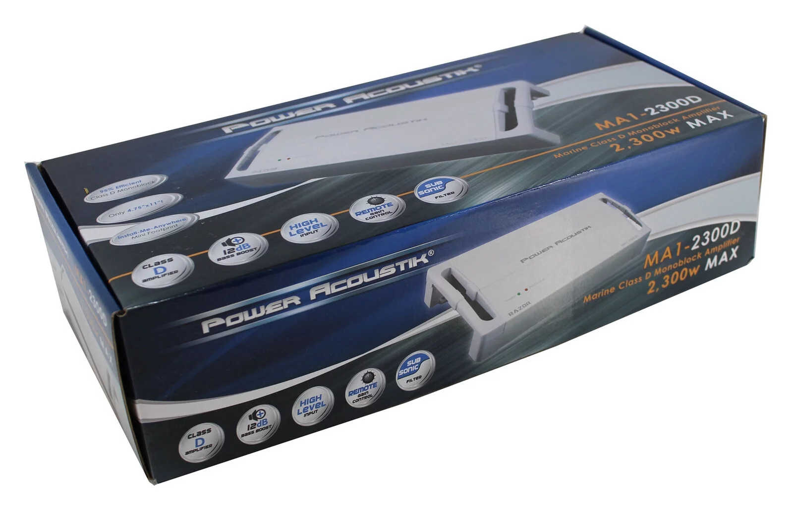 Power Acoustik Marine Class D Mono Amp 2300 Watts Max