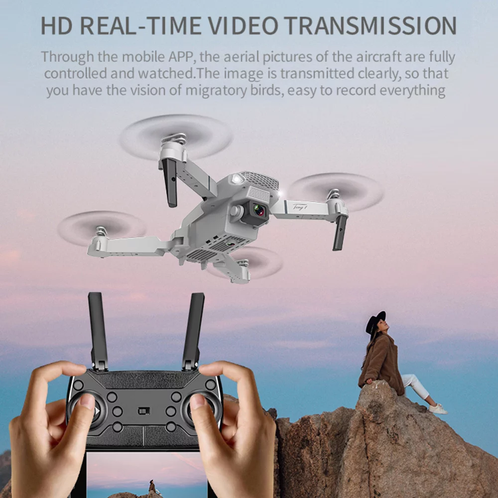 Willkey Quadcopter Drone With 4K Dual Cameras Live Video Wifi Fpv Quadcopter With 120° Wide-Angle 1080P Hd Camera Foldable Drone Drone Battery(Only&nbsp;Battery)