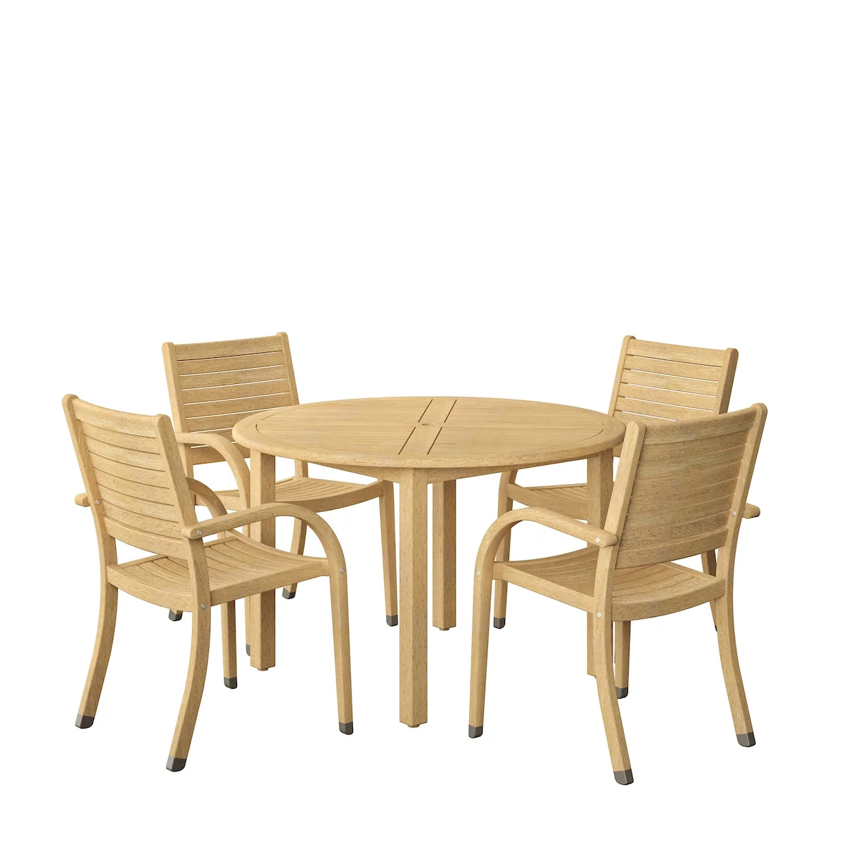 Amazonia Angatu 5-Piece 100% FSC Teak Wood Round Patio Dining Set