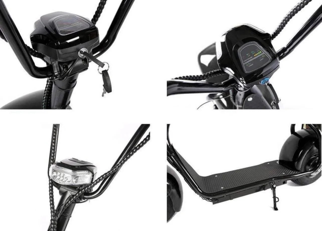eStar Rides Electric Scooter With Seat 1000Watts City Coco Scooter With LCD Display And 18*9.5 Inch Tires, 31MPH E Scooter With 60Volts 12Ah Super Battery 60Volts 12Ah | Black