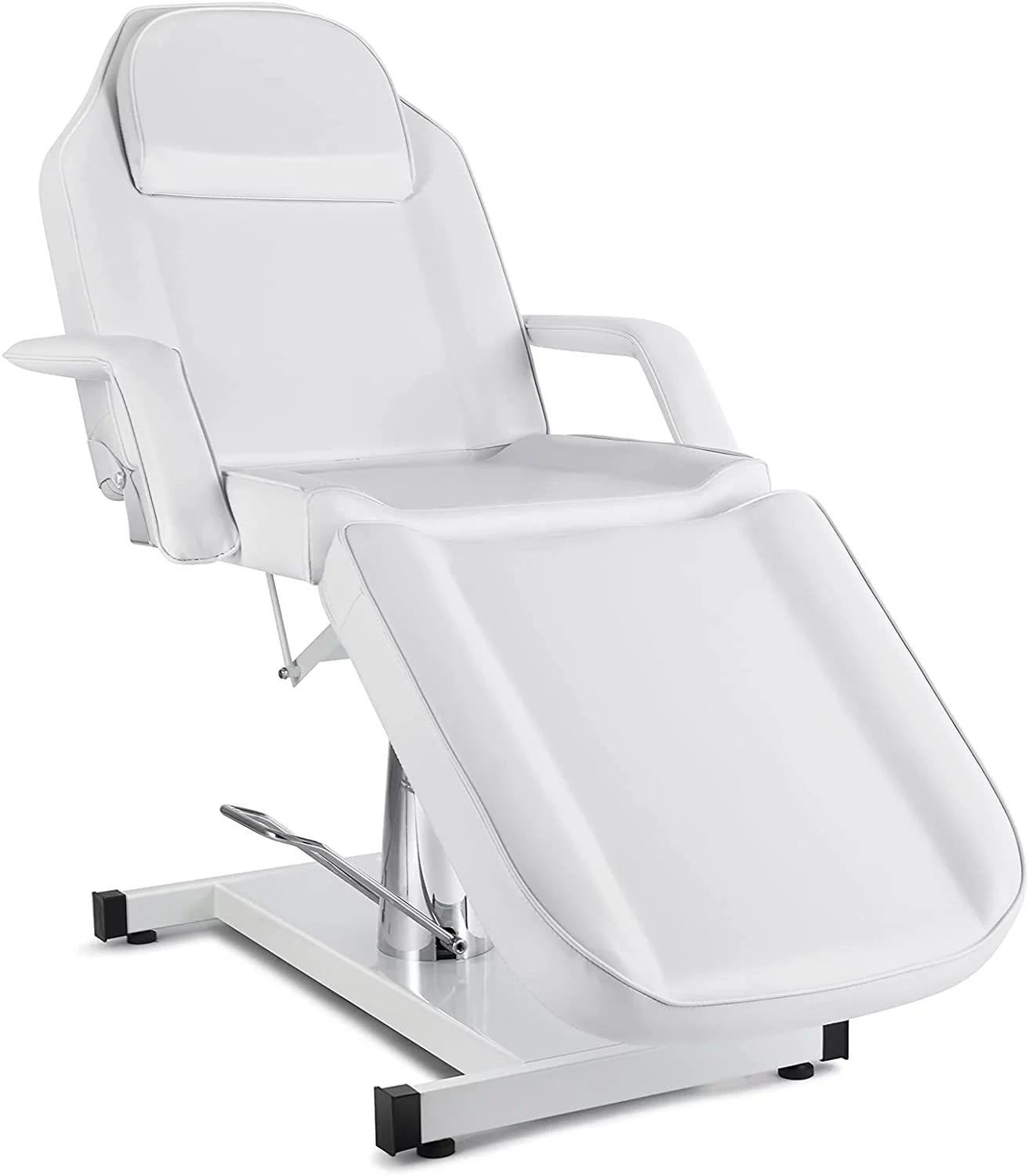 Artist Hand Adjustable Facial Table Tattoo Chair Massage Bed for Spa Salon Barber (White)