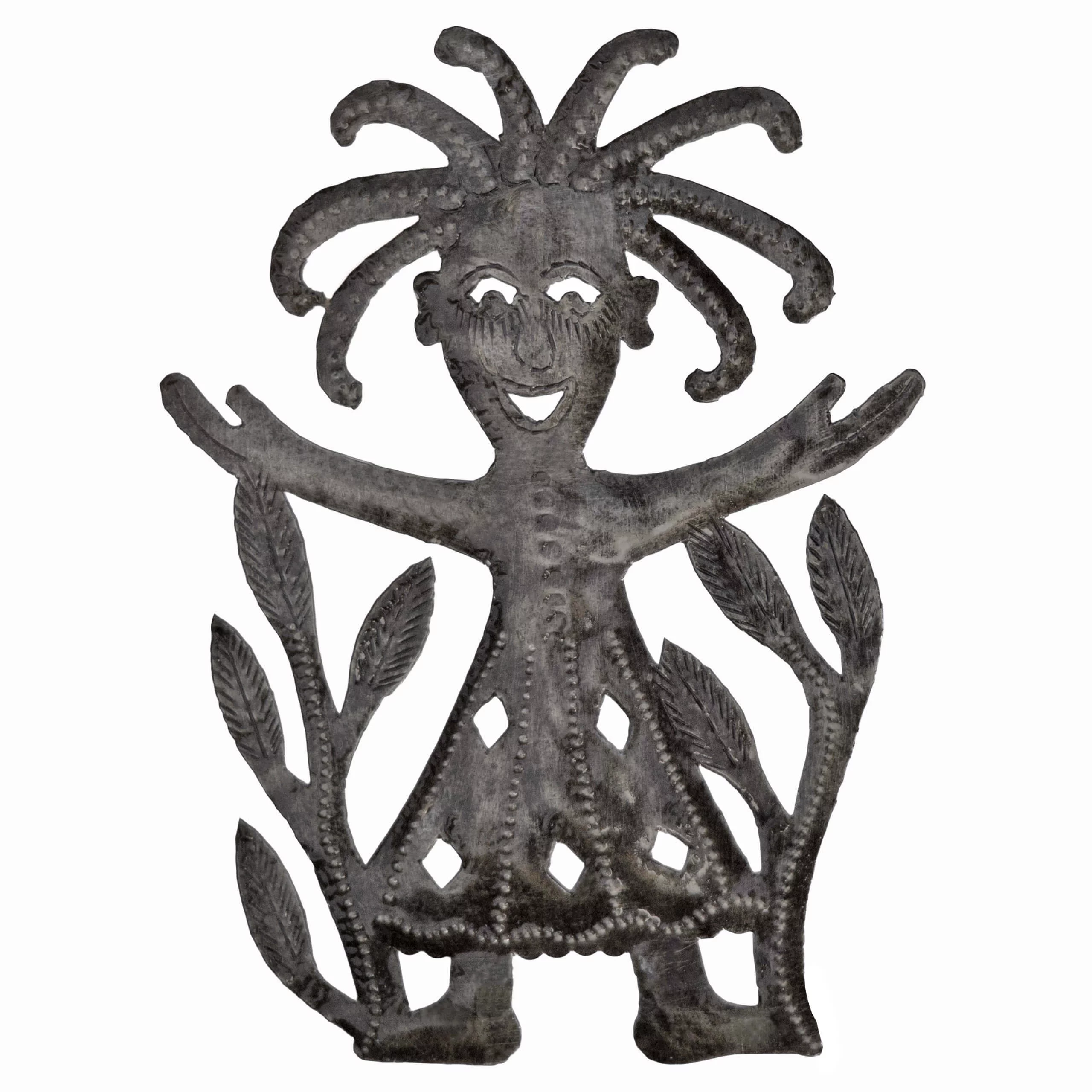 Haitian Recycled Steel Oil Drum, Metal Hanging Wall Art, 6.5