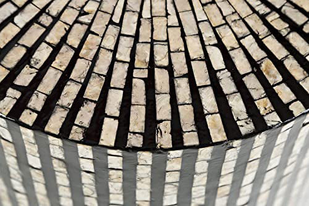 Jofran Global Archive Round Capiz Accent Table Black Multi, 16