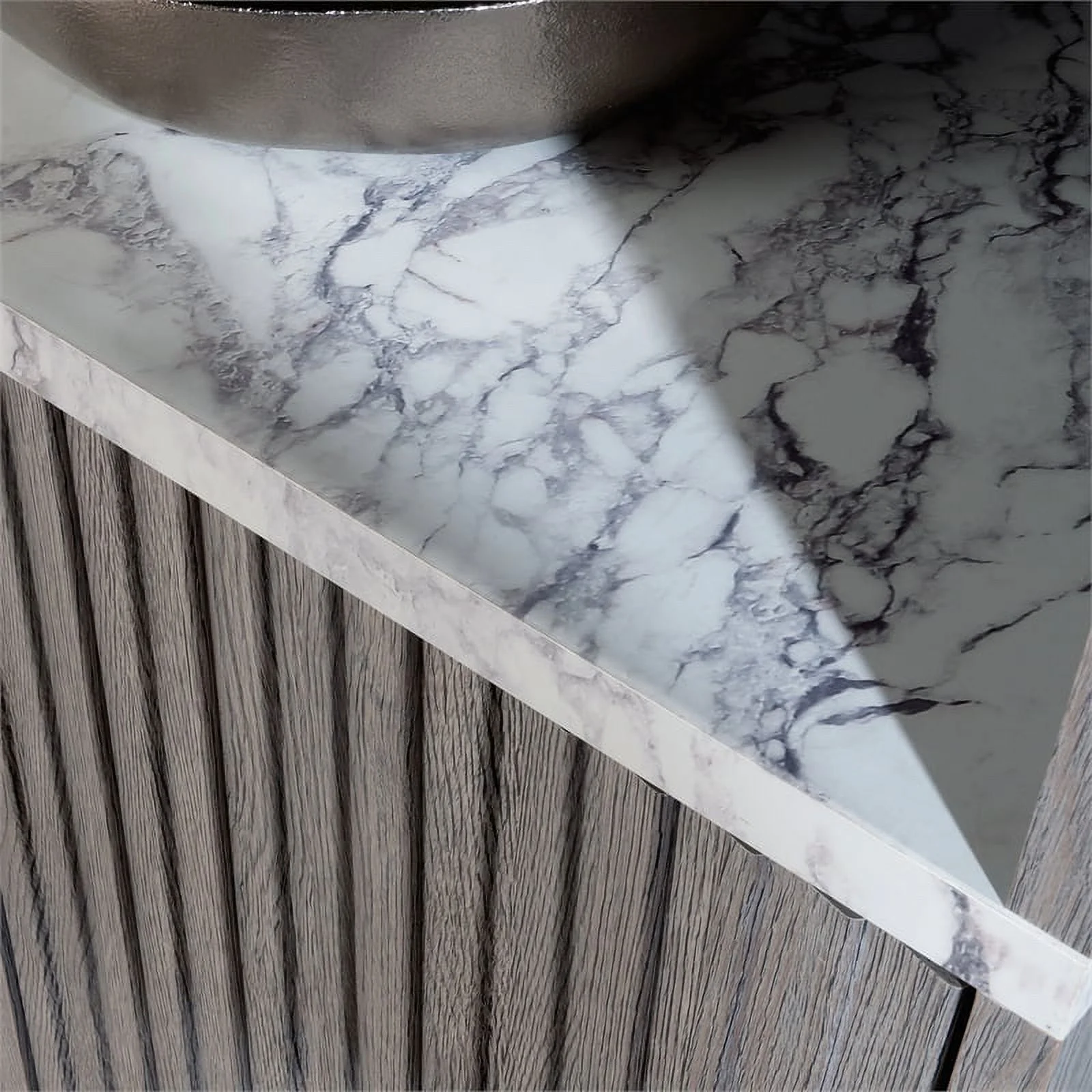 Pemberly Row Modern Engineered Wood Library in Ashen Oak Finish