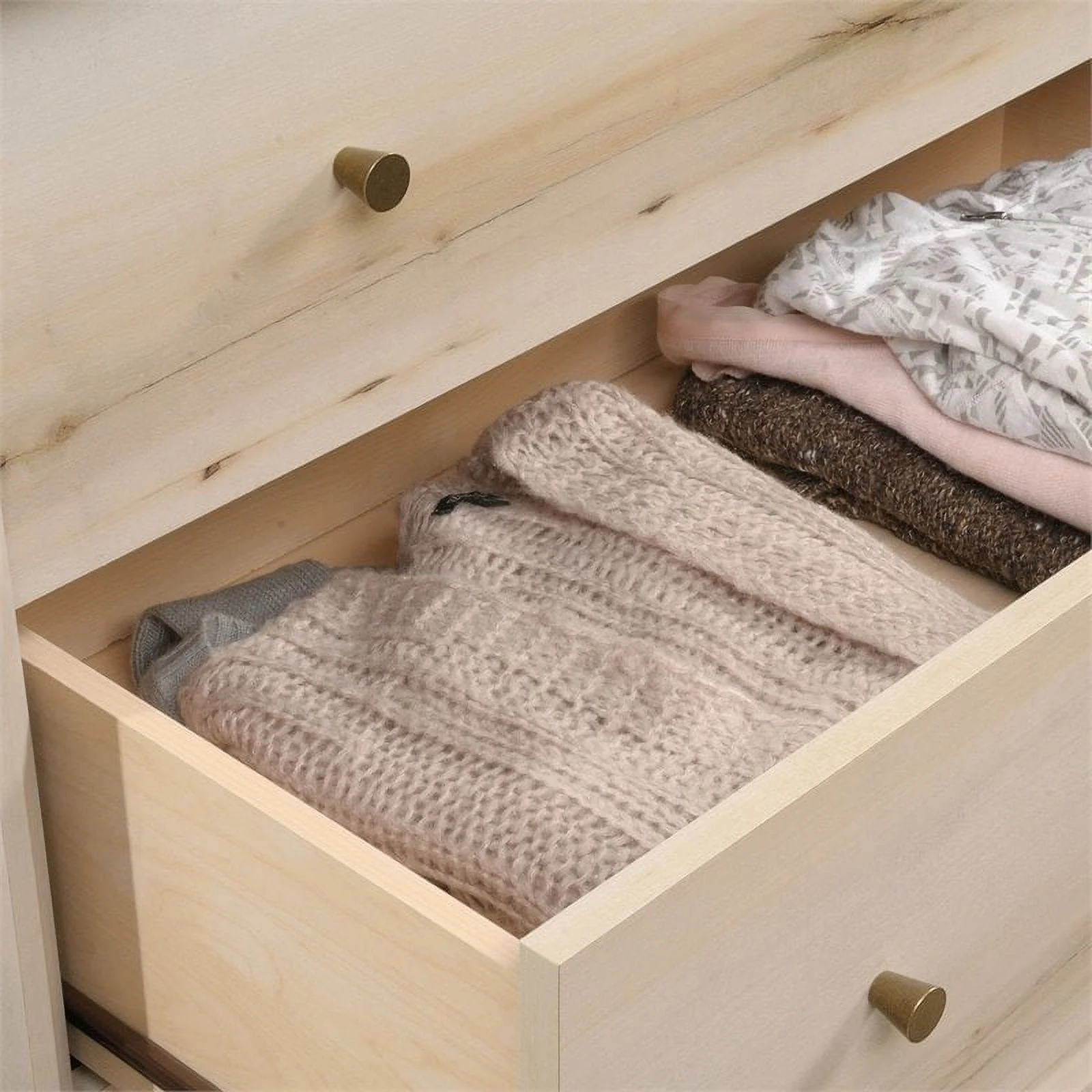 Home Square 3 Piece Bedroom Set with Chest and Two Nightstands in Pacific Maple