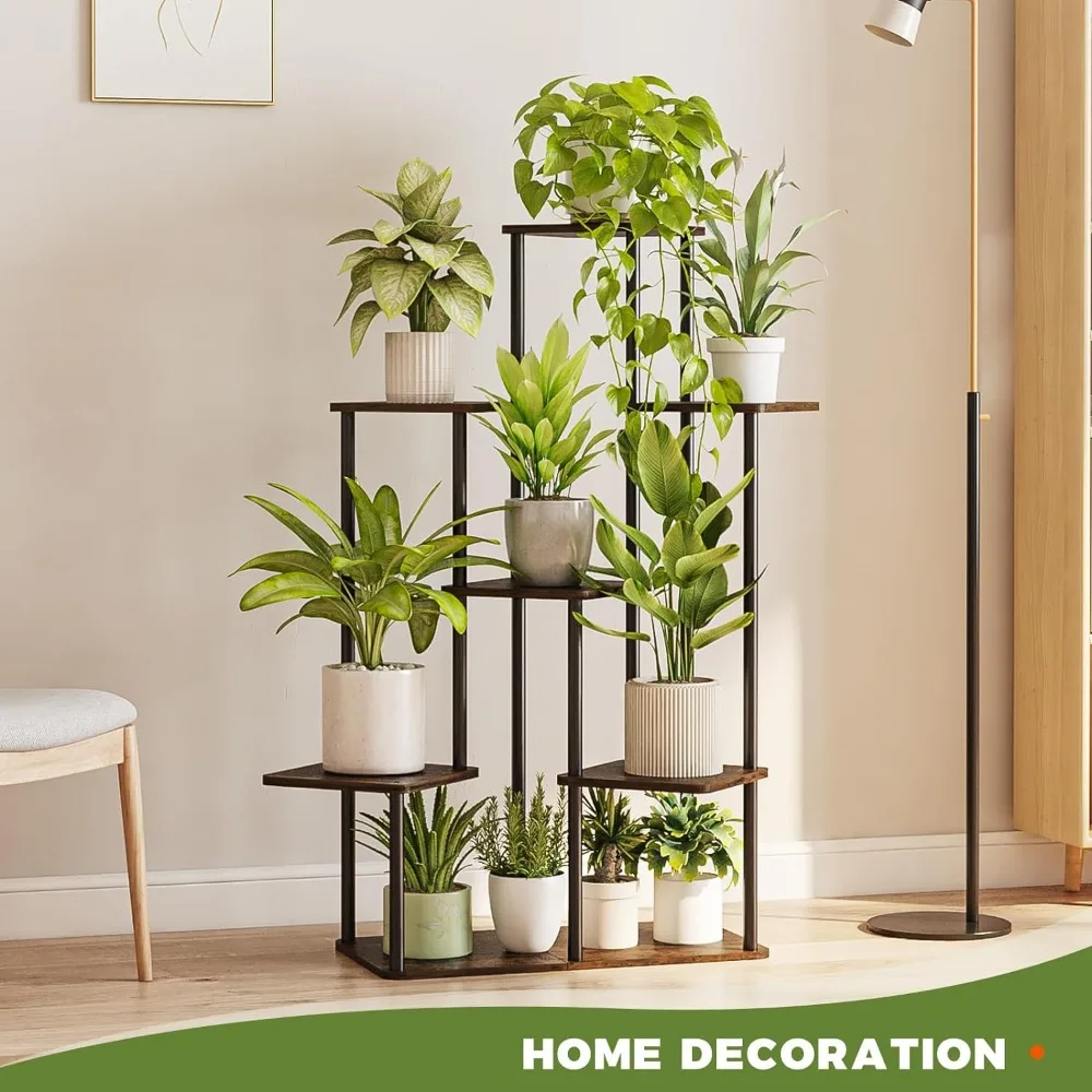 Plant Stand Indoor, 7 Tier Tall Metal Plant Shelf for Multiple Plants, Large Tiered Flower Stand for Patio Garden