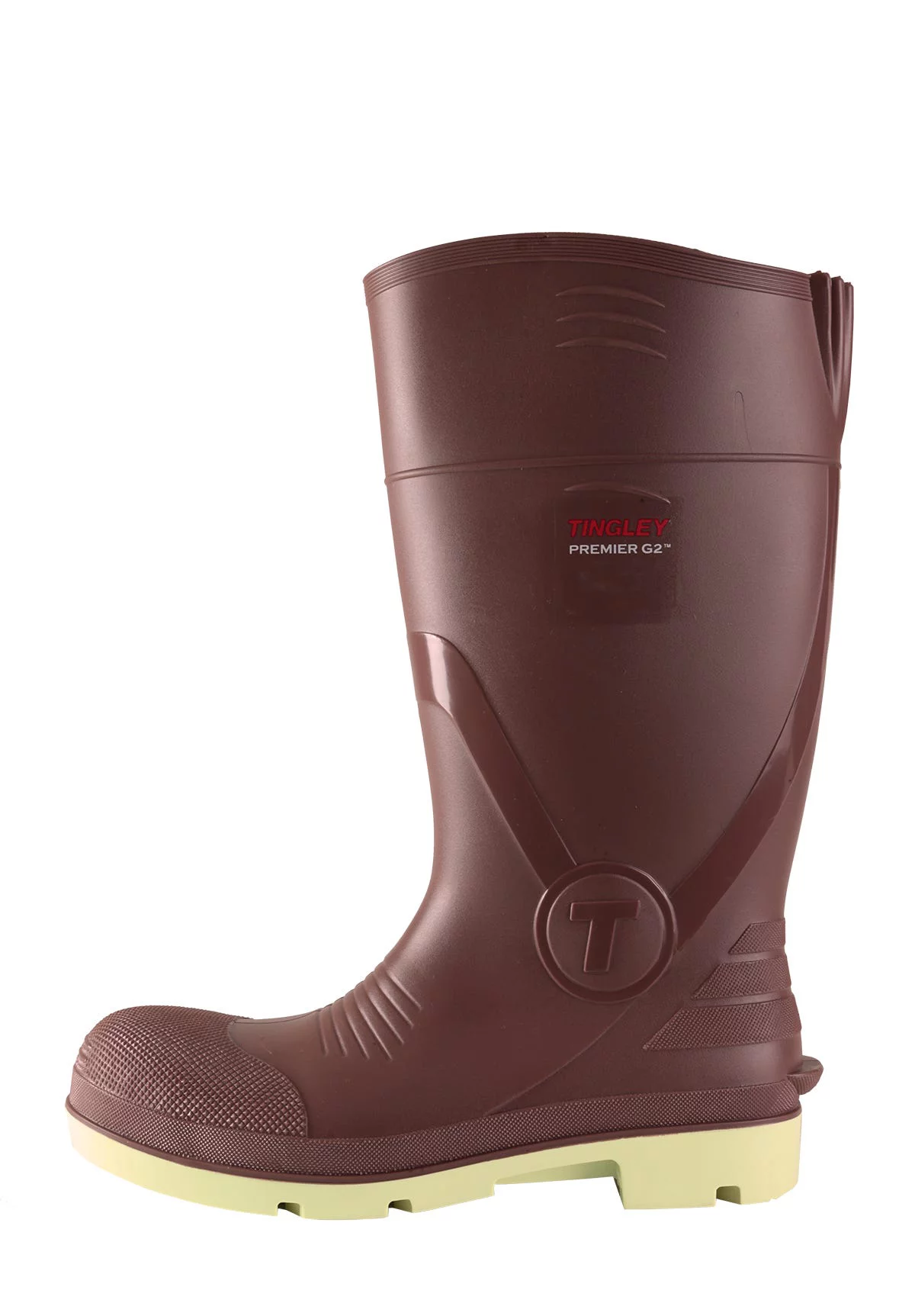 Tingley Rubber  Premier G2 Knee Boot - Mens 15 in. Composite Safety Toe Chevron Plus Sole, Red - Size 6