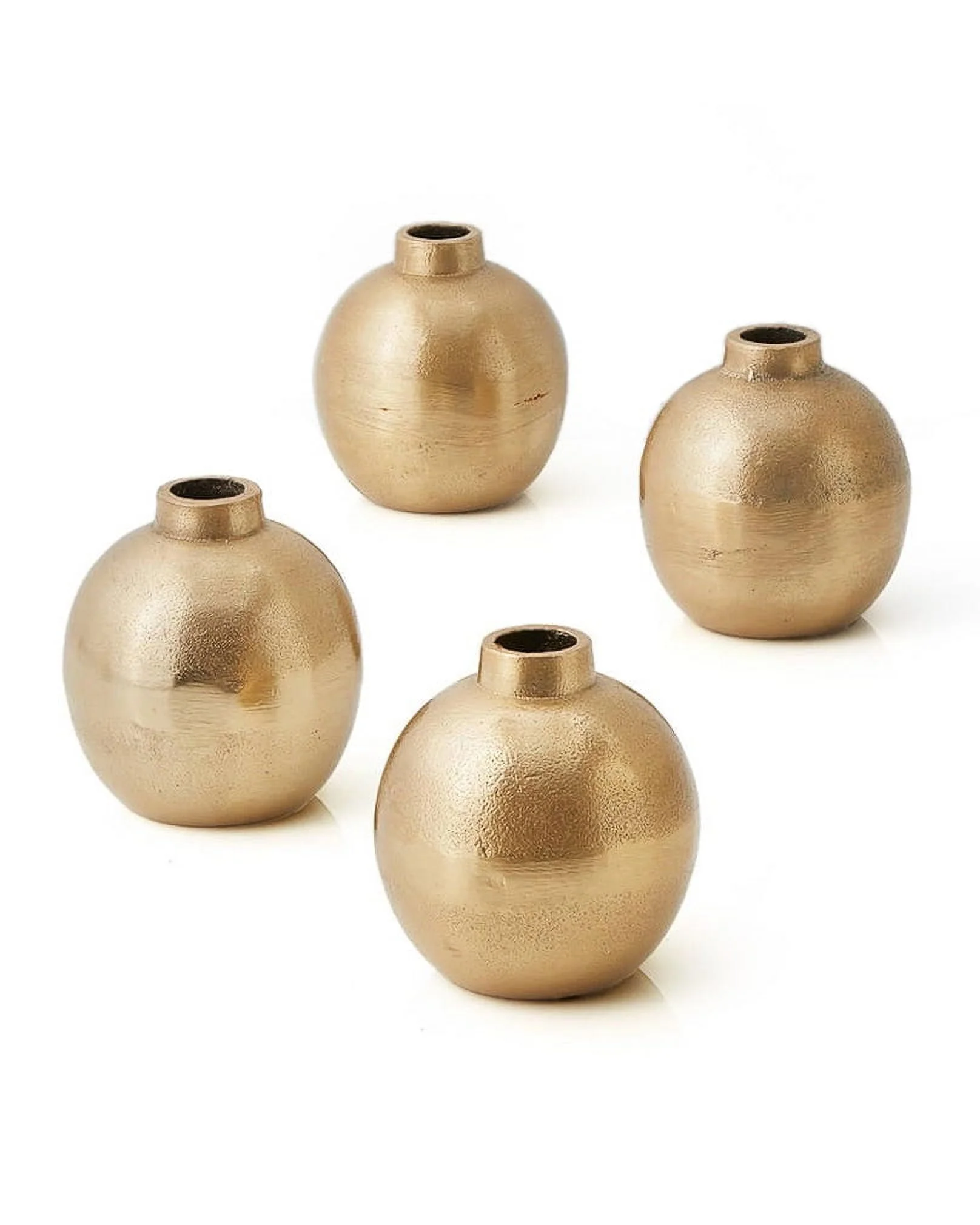 Serene Spaces Living Gold Floral Ball Bud Vase, Centerpieces at Weddings, Thanksgiving, Set of 24