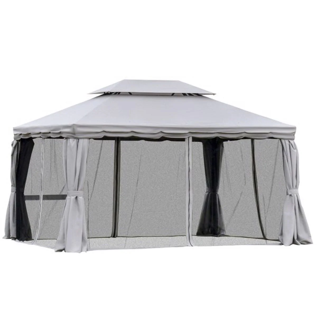 Fithood 10ft x 13ft Patio Gazebo-Gray-AS
