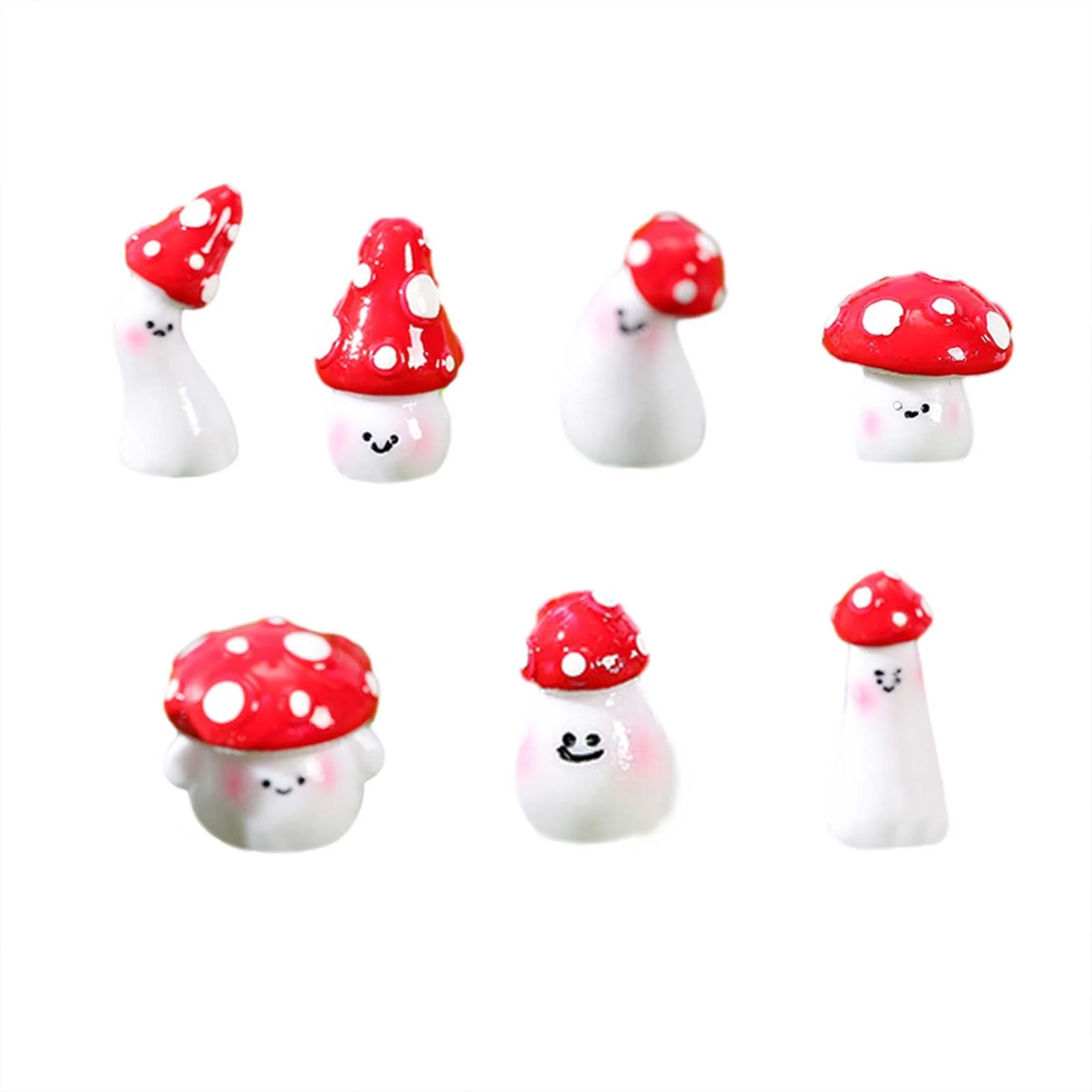 Hippopotamus Ornament 7pcs Mini Agarics Crafts Garden Agarics Tiny Resin Agaric Decor False Agaric Miniatures Statue For Bonsai Micro Craft