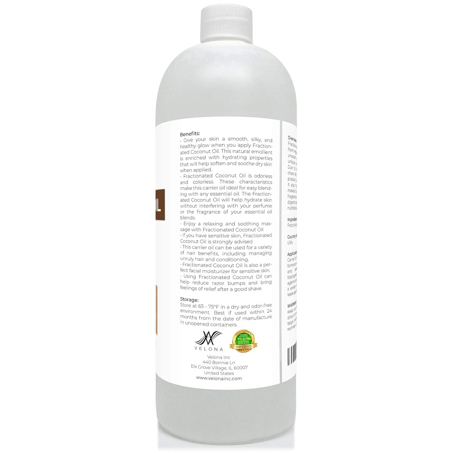 Coconut Oil  Oz | 100% Pure And Natural Oil | Fractionated, Ultra Refined | Skin, Face, Body, Hair Care | Use Today - Enjoy Results