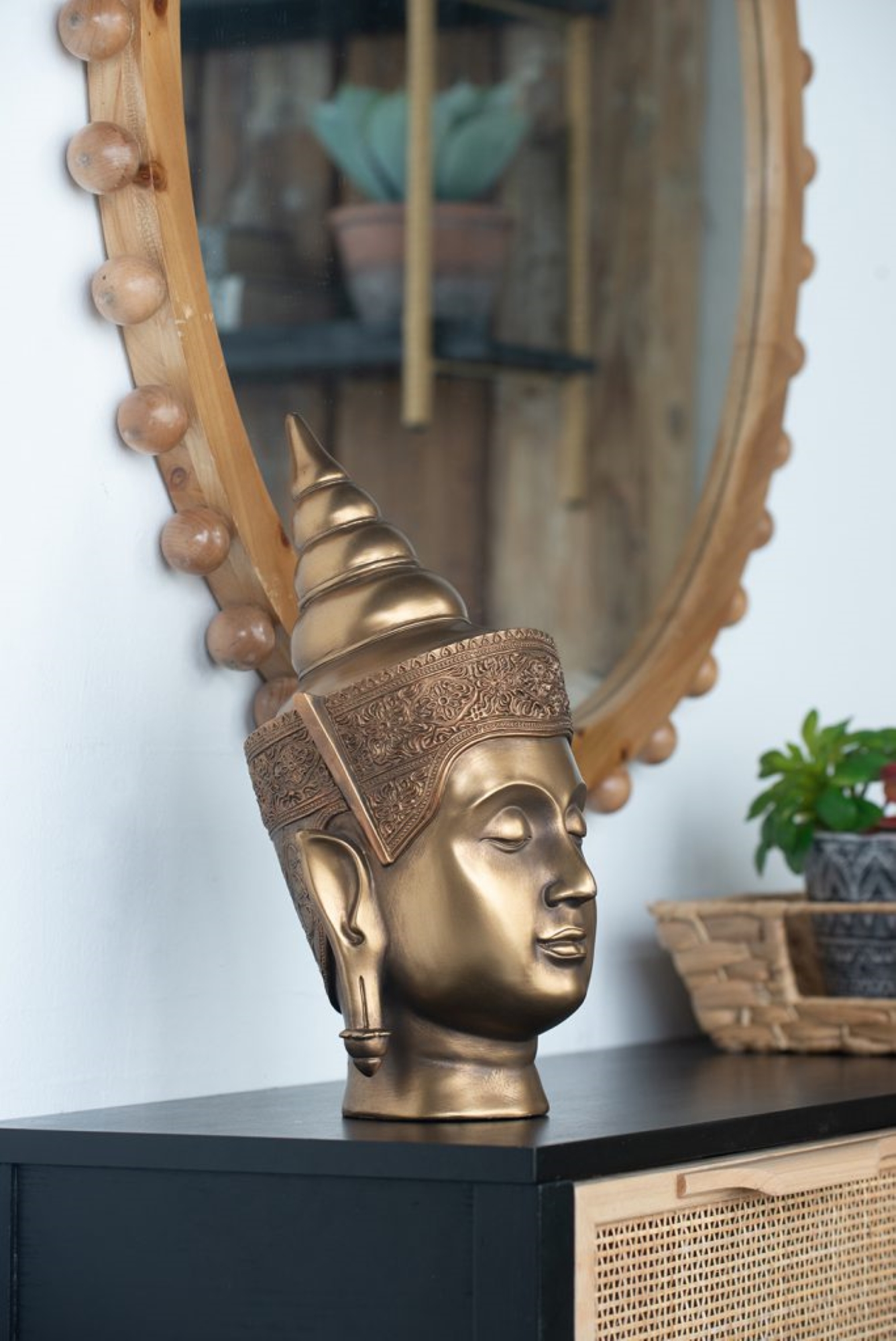 CC Home Furnishings Resin Buddha Statue Head - 14.25