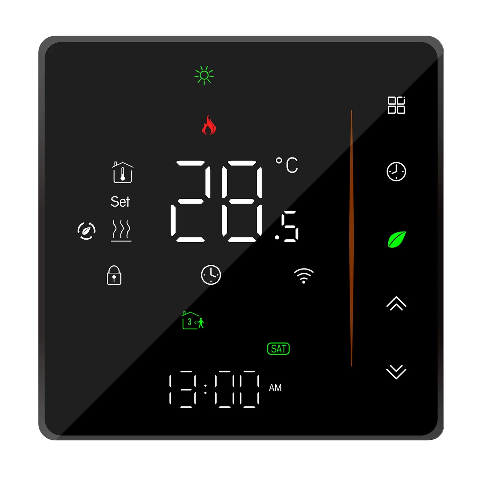 WiFi Smart Thermostat Temperature Controller Weekly Programmable Supports Touch Control/ Mobile APP/ Voice Control Compatible with Alexa/Google Home, for Electric Floor Heating 16A Black