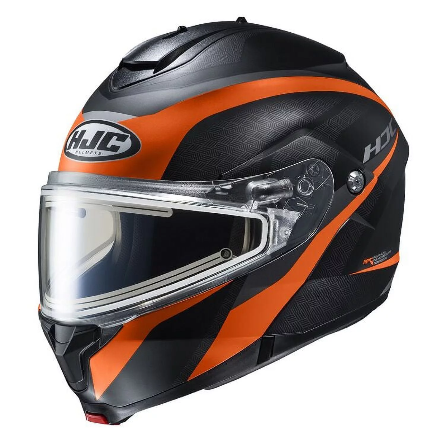 HJC C91 Taly snowmobile helmet with Electric Shield Semi-Flat Dull Orange (MC-7SF) (XXX-Large, Black Semi-Flat Dull Oran