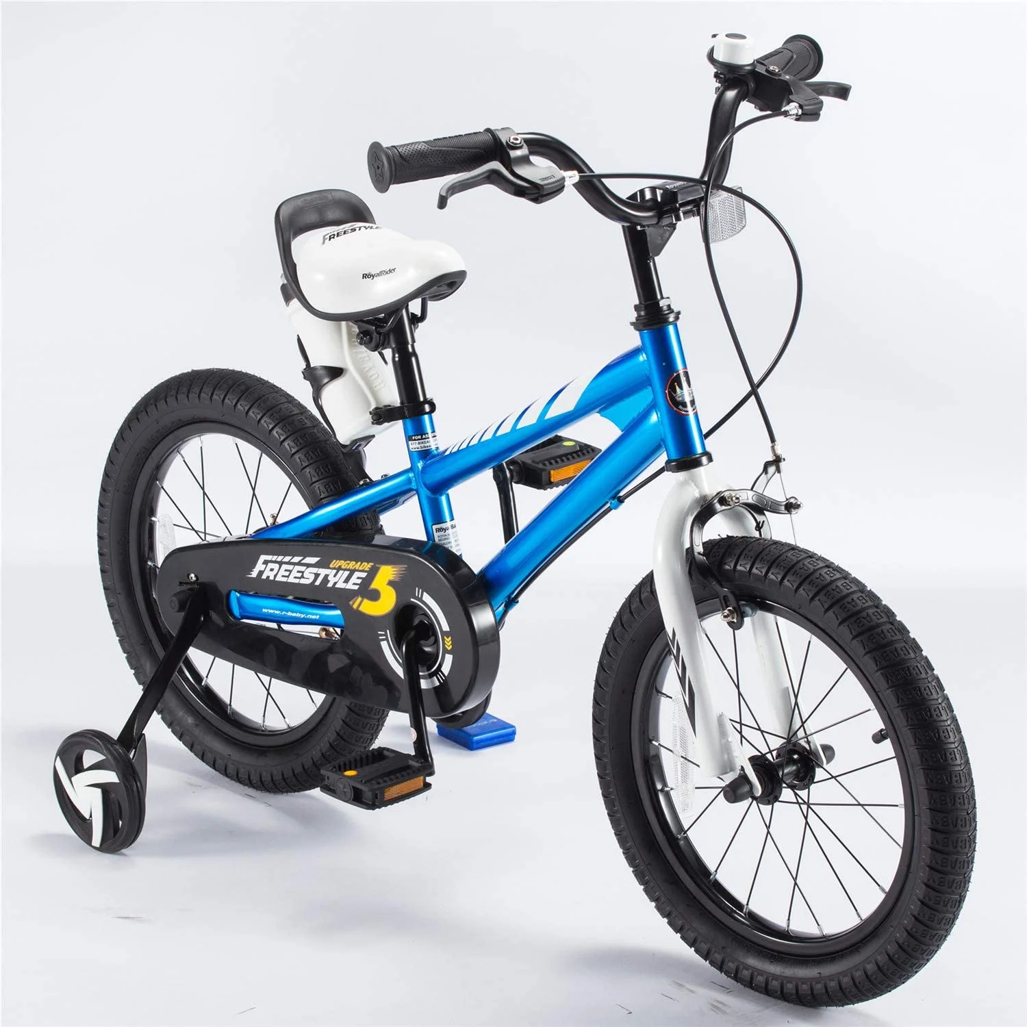 RoyalBaby Boys Girls Kids Bike BMX Freestyle 2 Hand Brakes Bicycles with Training Wheels Child Bicycle | 16 Inch With Kickstand and Training Wheels