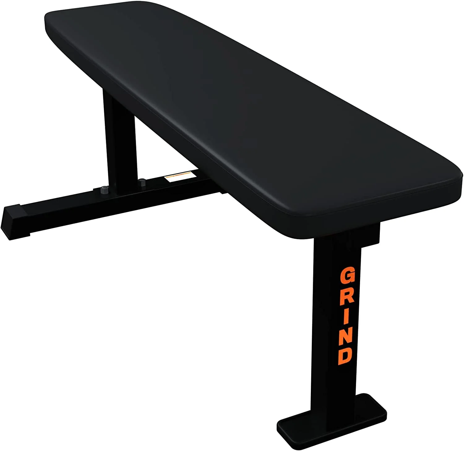3 Post Utility Flat Weight Bench Exercise Workout Bench Basics Pressing Strength Training Grippy Black Vinyl Top Home Garage Gym Full Body Indoor