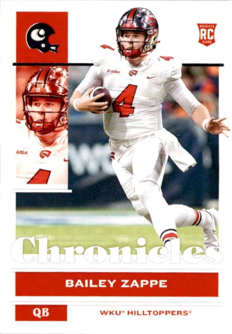 NFL 2022 Panini Chronicles Draft Picks Bailey Zappe Trading Card #24 (Rookie Card)
