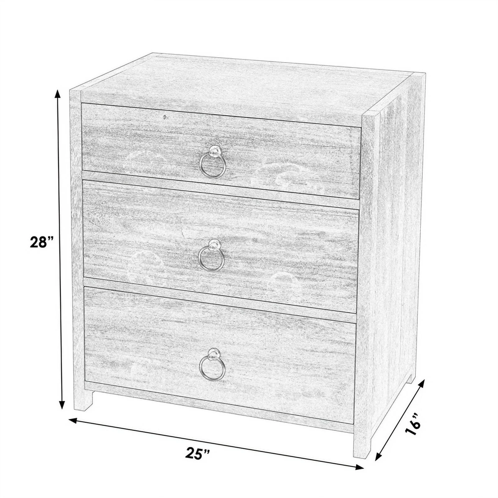 Home Square 3 Drawer Wood Nightstand in Natural Finish - Set of 2